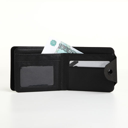 Кошелёк детский Wildlife, маленький, на кнопке, чёрный