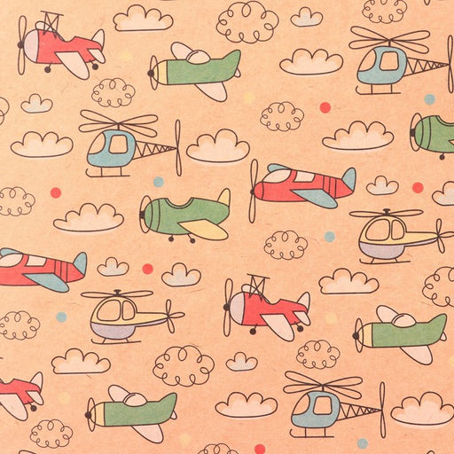 Цена за 10 шт. Бумага упаковочная крафтовая «Самолёты», 50 х 70 см