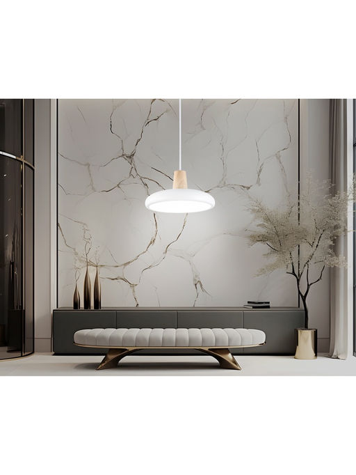 Светильник подвесной LED FL4838, 3000-6000К, 24Вт, d20 h80 см, без ПДУ, белый