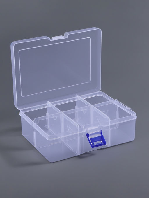 Органайзер для хранения мелочей, 6 ячеек, 16.5×12×5.8 см, прозрачный