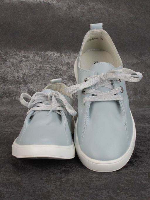 03-PDD90-4 GRAY/BLUE Полуботинки женские (натуральная кожа) - No name фото 13