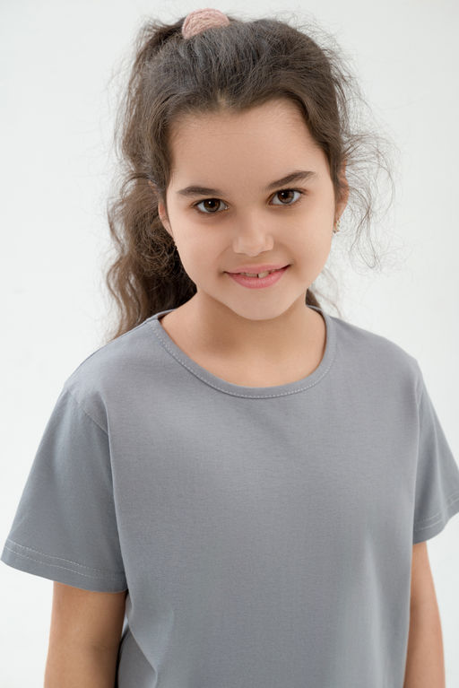 Футболка подростковая из кулирки серая - Амадэль фото 3