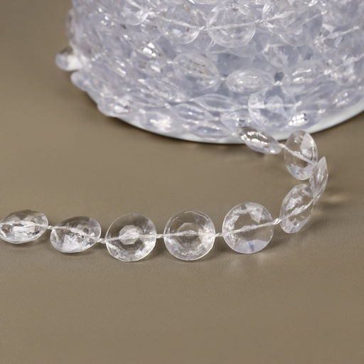 Бусы на нитях, 10 мм, 9±1 м, прозрачные