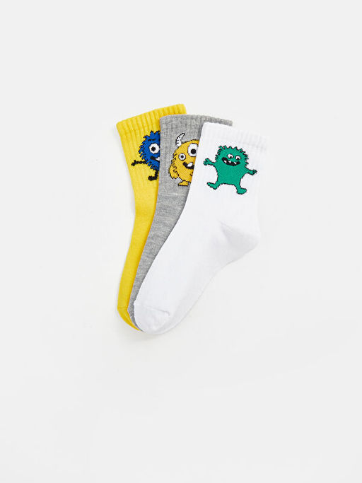 Desenli Erkek ?ocuk Soket ?orap 3l? - Waikiki фото 2