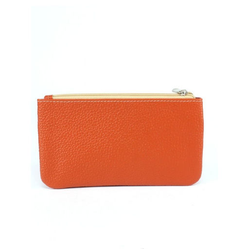 Портмоне женское Croco-ПР-805 натуральная кожа 3 отд, 4 карм, оранжевый флотер (36) 265381  фото 2