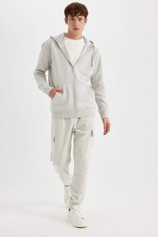 Кардиган-толстовка с капюшоном и мягкой подкладкой стандартного кроя - Defacto фото 2