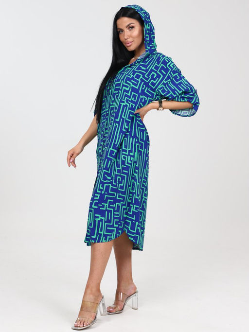 5116 ПЛАТЬЕ ЖЕНСКОЕ (Синий с зеленым) - А-дина фото 4