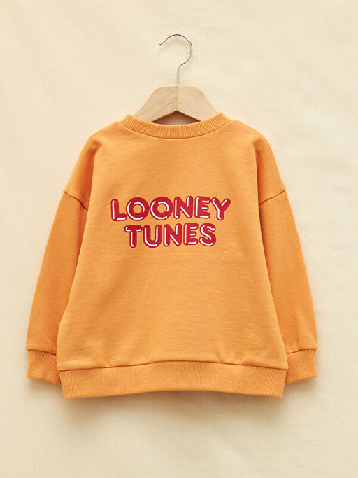 Bisiklet Yaka Uzun Kollu Looney Tunes Bask?l? Erkek Bebek Sweatshirt - Waikiki фото 2