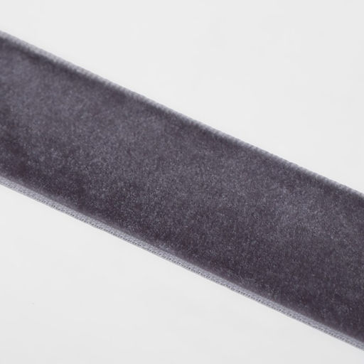 Лента бархатная, 25 мм, 181 м, серая №184 - Арт узор фото 3