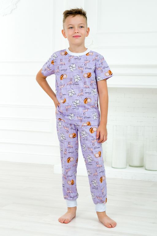 Пижама подростковая из футболки и брюк из кулирки Фламинго - Амадэль фото 6