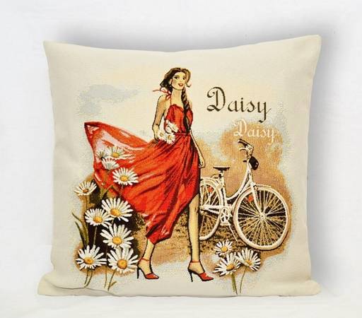 Леди Ромашка- гобеленовая наволочка 32х32 см - Гобеленглавснаб фото 2