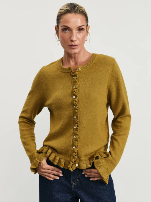 Кардиган с воланами с содержанием шерсти / Zarina фото 8