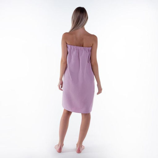 Полотенце банное Этель Парео с карманом 80*140 см. цв.нежная лаванда, 100% хл, вафля 240 г/м2  фото 5