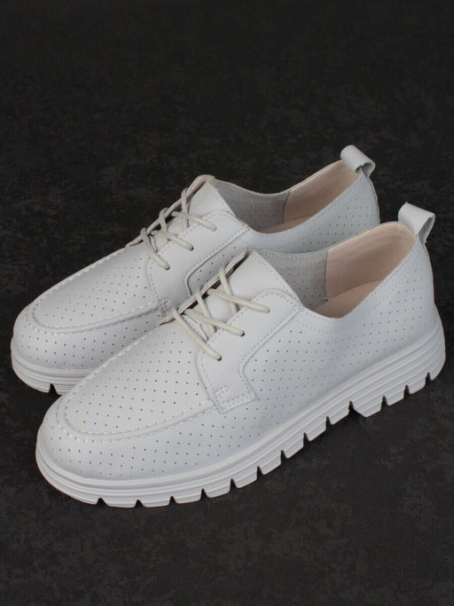 03-PDD161-5 GRAY/LT. BLUE Полуботинки женские (натуральная кожа)