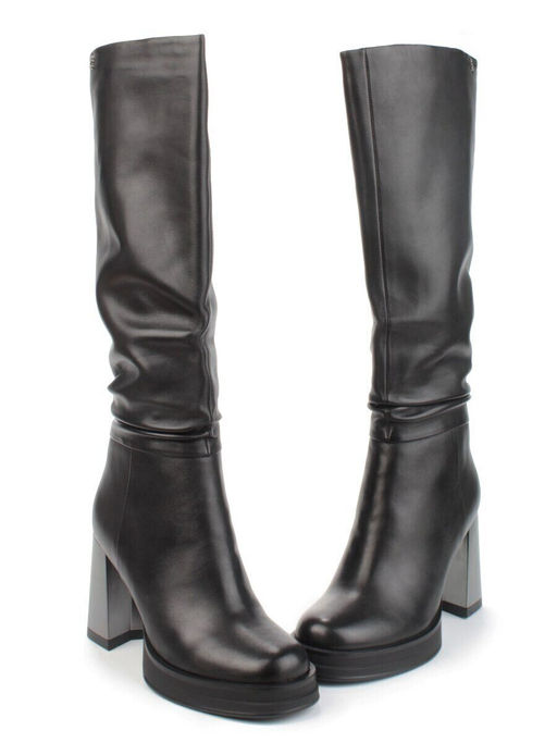 02-B6233-6051-3BM-1 BLACK Сапоги зимние женские (натуральная кожа, натуральный мех)