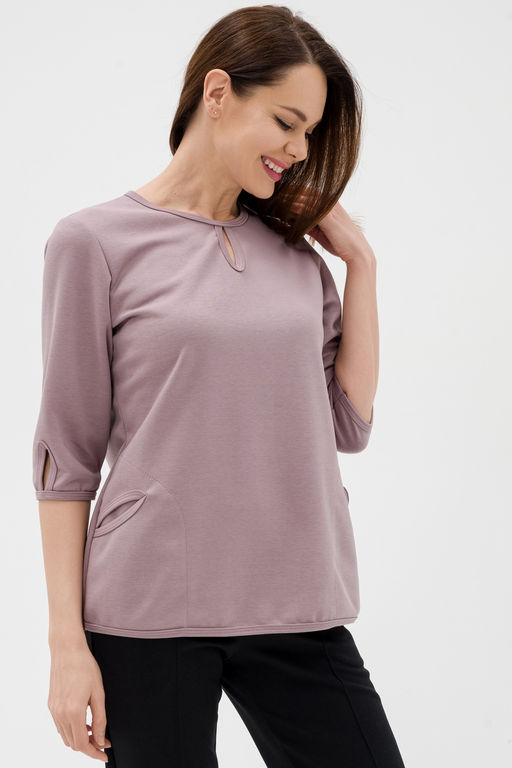 Кофта женская из коттон фита Анфиса кофе - Амадэль фото 4