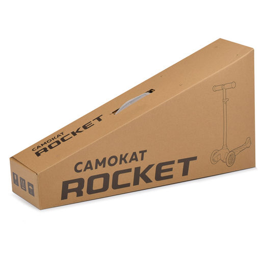 Самокат трёхколёсный ROCKET колёса PU, цвет оранжево-синий