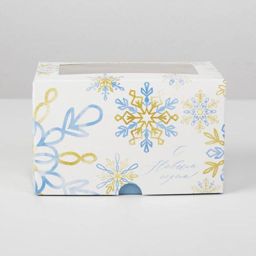 Цена за 5 шт. Коробка для капкейков «Let it Snow», 10 х 16 х 10см
