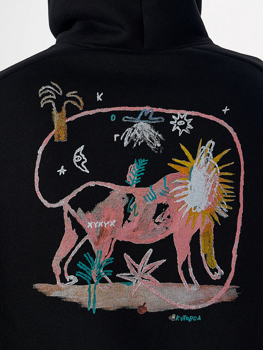 Теплое худи мужское черное с начесом