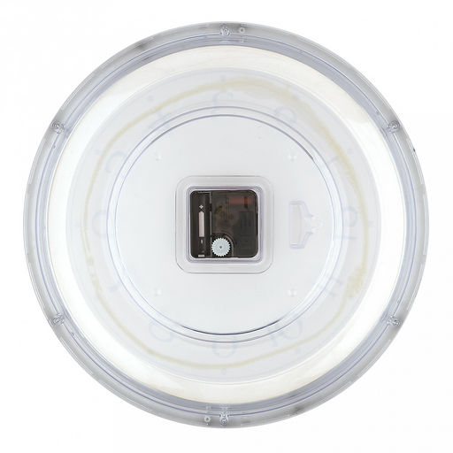 Часы настенные "Мистерия" д34,8см, h5,2см, мягкий ход, циферблат белый/перламутровый; цифры арабские, черный; корпус пластик, прозрачный, обод черный с золотым декором; в коробке (Китай)