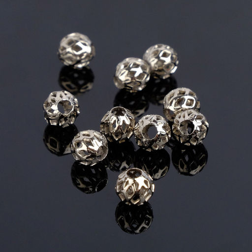 Кримп (зажимная бусина) СМ-395 (набор 10 шт.), 6 мм, цвет серебро