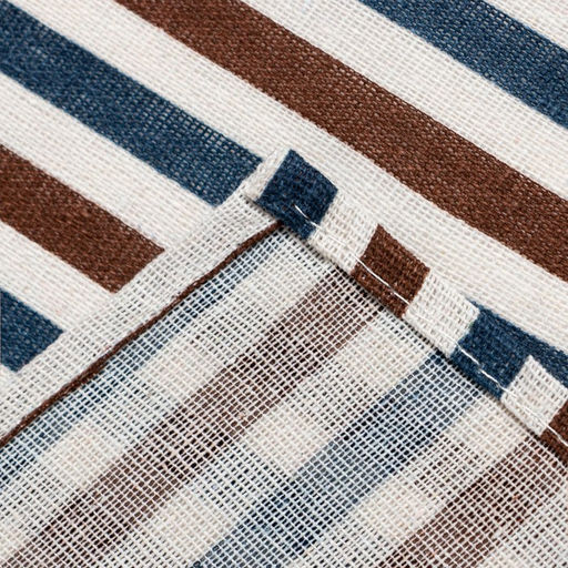 Скатерть Доляна 145х145см, Полоска цвет сине-коричневый, 100% п/э, рогожка, 200 гр/м  фото 9