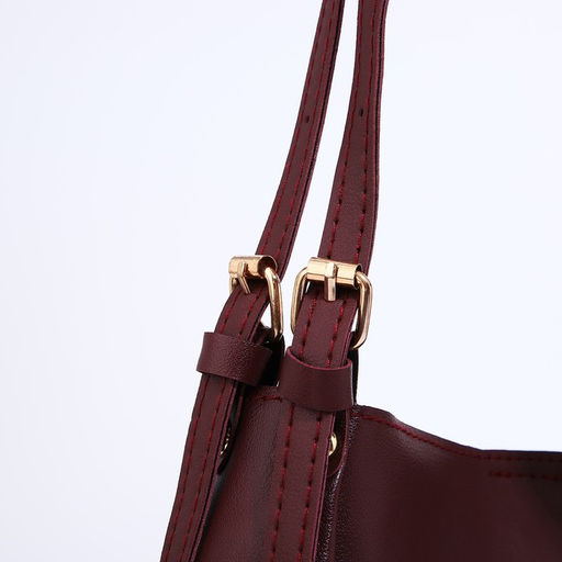 Сумка-мешок на кнопке, цвет бордовый - Simaland фото 7