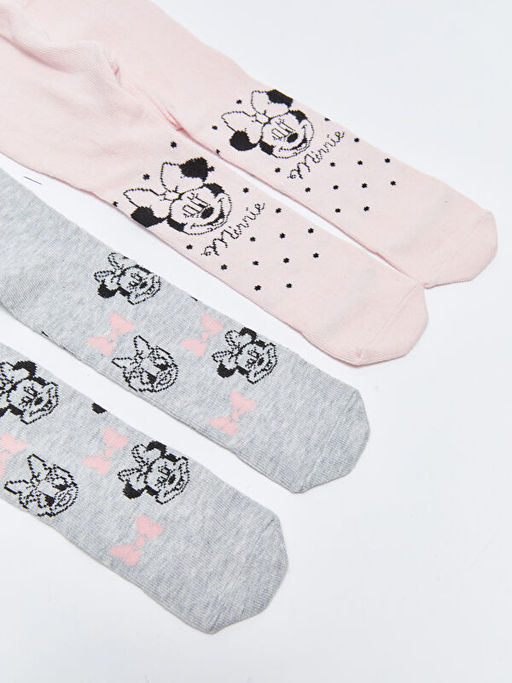 Minnie Mouse Desenli K?z Bebek K?lotlu ?orap 2li