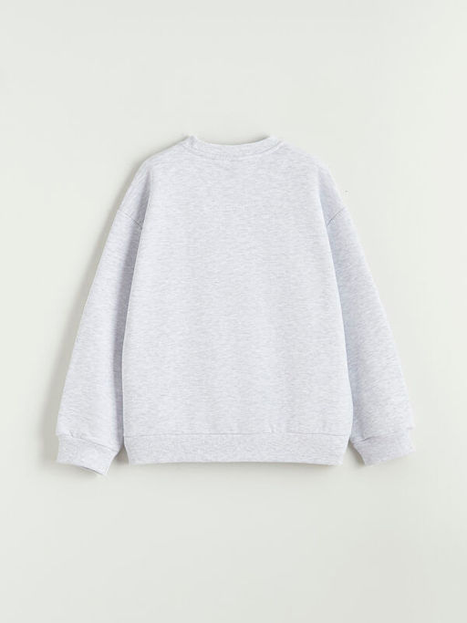 Stitch Bask?l? K?z ?ocuk Kal?n Sweatshirt