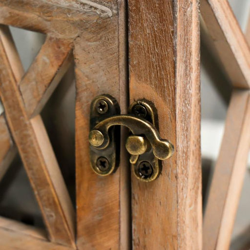 Деревянный подсвечник-фонарь на 1 свечу «Трапеция», коричневый, 20.5×12.5×12.5 см