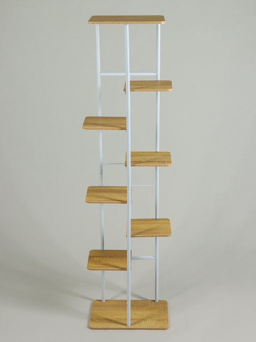 Подставка для цветов Greengo, 8 полок, 36×23×136 см, напольная, каркас металл, полки МДФ, белая