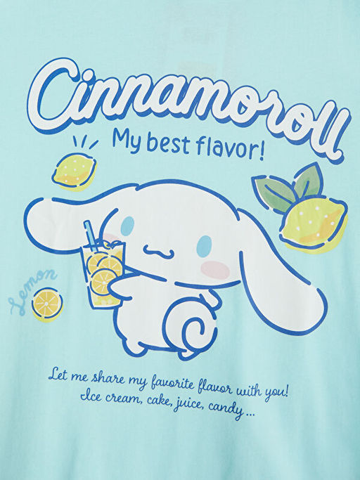 Bisiklet Yaka Cinnamoroll Bask?l? K?z ?ocuk Ti??rt