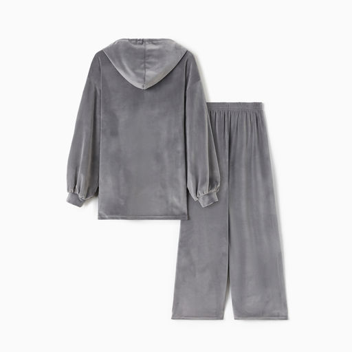 Костюм женский (толстовка, брюки) KAFTAN Plushy, размер 40-42, серый