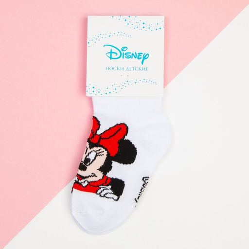 Носки для девочки «Минни Маус», DISNEY, 18-20 см, белые