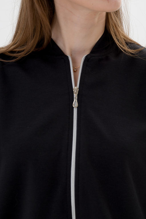 Бомбер из коттон фита чёрный макси - Амадэль фото 12