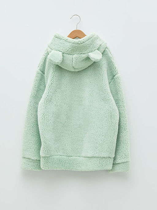 Kap??onlu Nak??l? Uzun Kollu Pel?? K?z ?ocuk Sweatshirt - Waikiki фото 2