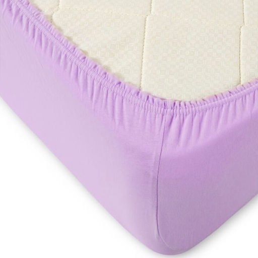 Простыня на резинке Купу-купу, 120х200х20 см, сиреневый, трикотаж - Kupu-kupu фото 4