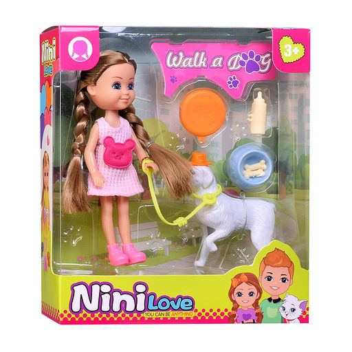 Кукла с аксессуарами "Ника с собачкой" в коробке