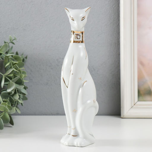 Фигурка керамика «Кошка египетская, белая» 21×5.5×6 см