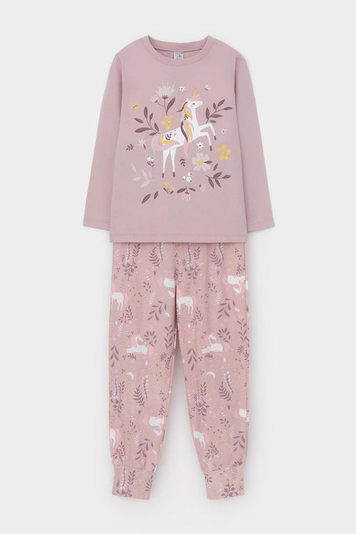 К 1606/розовый лед,лесная тайна пижама дет