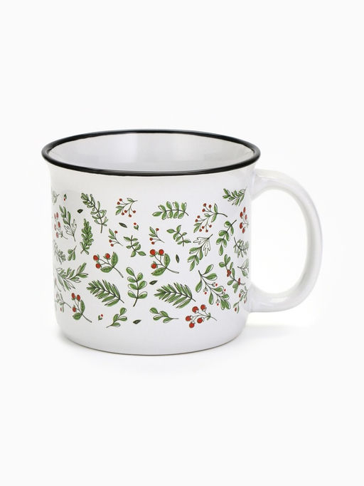 Кружка керамическая, новогодняя «Листья», 450 мл