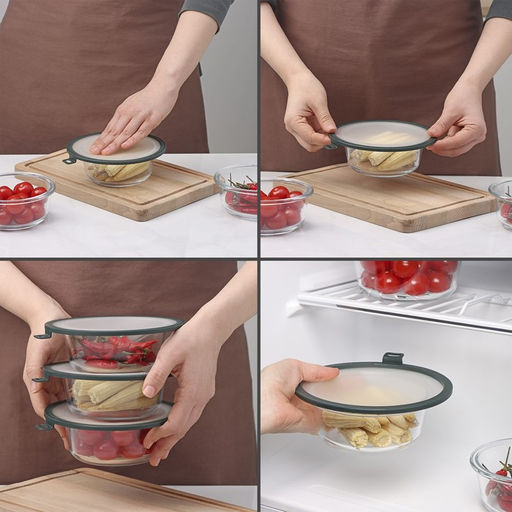 Вакуумная крышка для посуды Доляна, d=16 см, цвет зелёный  фото 2