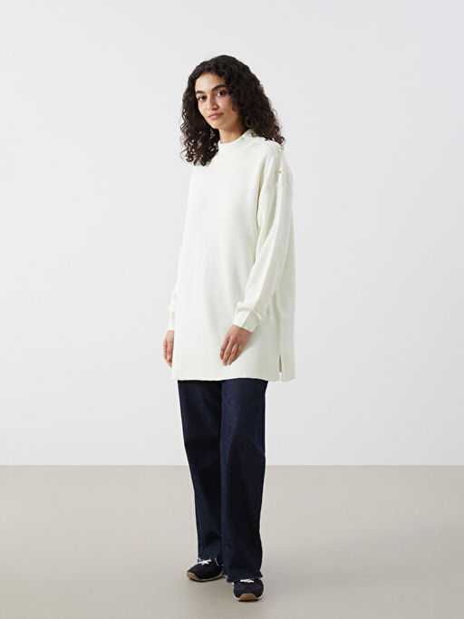 Dik Yaka Kad?n Triko Tunik