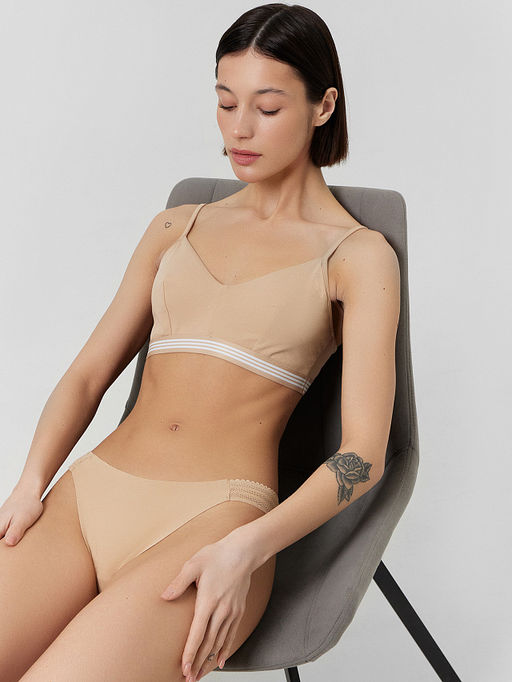 Трусы слипы женские бежевые в наборе, 3 шт - Mark formelle фото 7