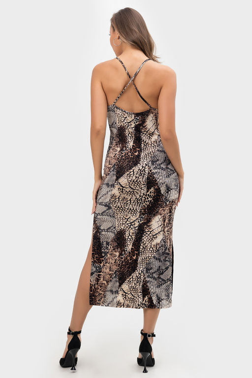 Платье комбинация летнее пляжное на бретельках вискоза