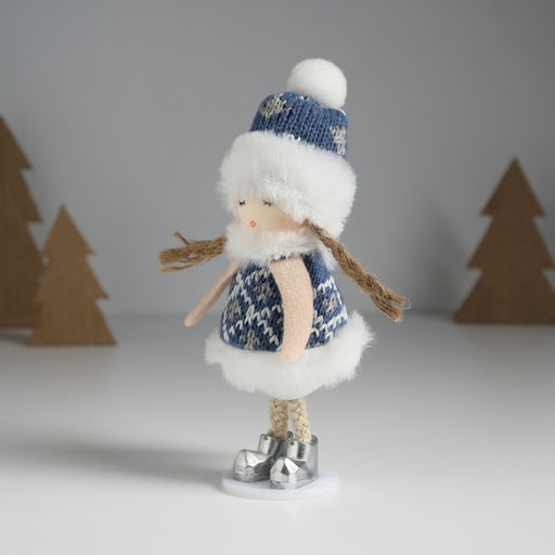 Кукла интерьерная Девочка в вязаной шубке 6х6х14 см - Simaland фото 2