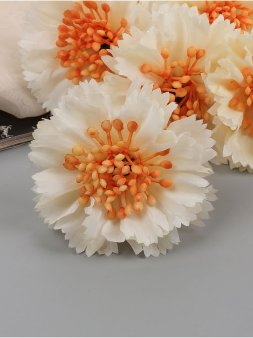 Цветы искусственные «Гвоздика каспар галант», 58×7 см, белые