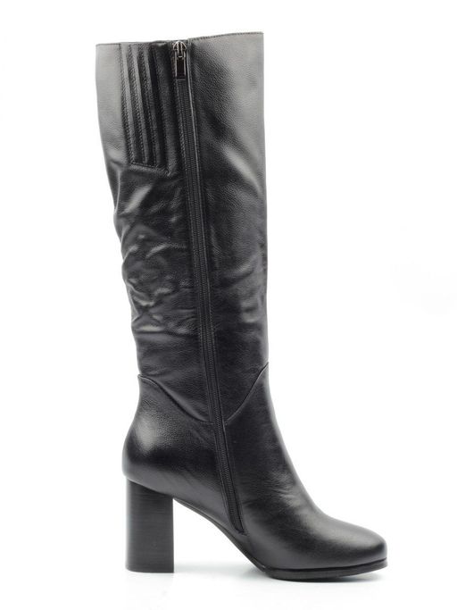 02-K91-D1 BLACK Сапоги зимние женские (натуральная кожа, натуральный мех (еврозима)) - Фабричный китай фото 9