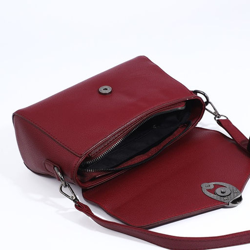 Сумка-мессенджер на молнии, цвет бордовый - Simaland фото 7