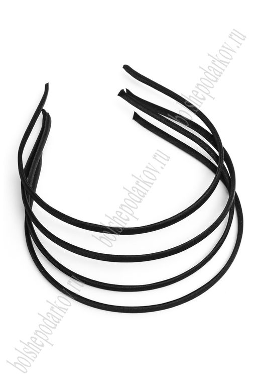 Ободки атласные 0,5 см, металл (20 шт) SF-1464, черный №34